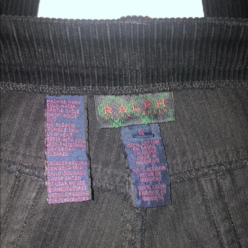 RALPH Ralph Lauren black wide wale corduroy straight leg 5 pocket cords jeans - Picture 5 of 7